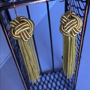 Golden Knot Tassel Earrings